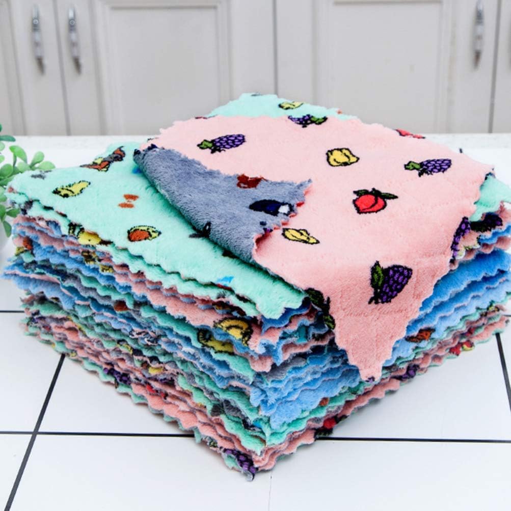 BESTAQUA 5 Pack Microfiber Glasses Cleaning Cloth Hand Towel Hanging Ring Thicken Eye Glasses Cleaning Cloths Cleaning Cloth Double Sided Window Cleaning Rags Dishes dishwashing Cloth