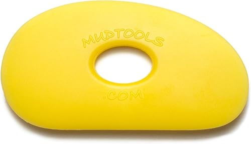 Mudtools - Costilla de polímero amarillo tamaño 0 suave, forma de riñón, cerámica, cerámica, arcilla, Y0