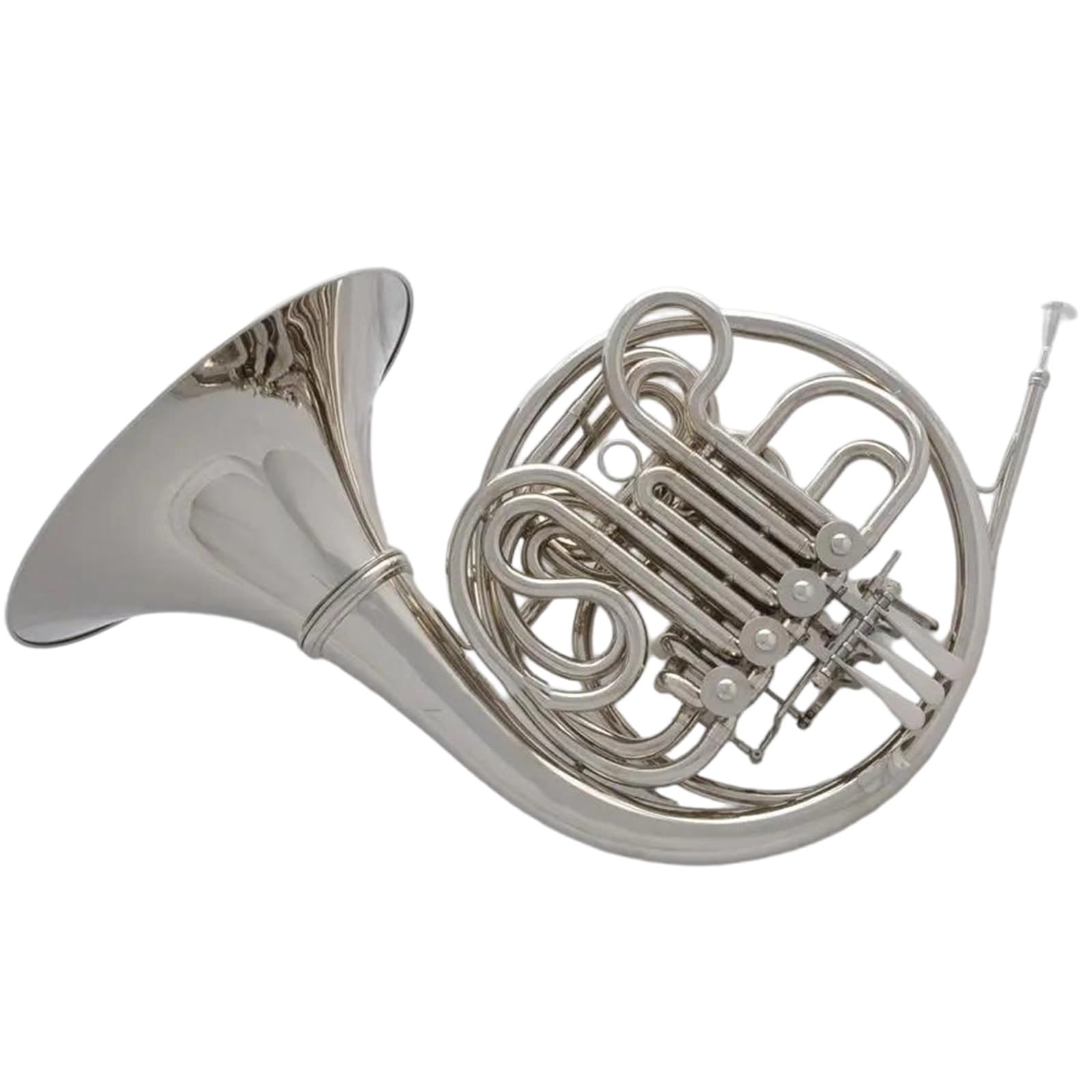 Instrument Muzyczny Waltornia Profesjonalny Srebrny Niklowany Podwójny Klucz F Bb Z Futerałem