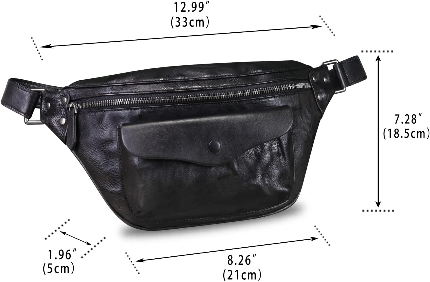 Genuine Leather Fanny Pack for Women and Men Vintage Real Leather Sling Bag Crossbody Bag Fashion Waist Bag Chest Purse - Image 5