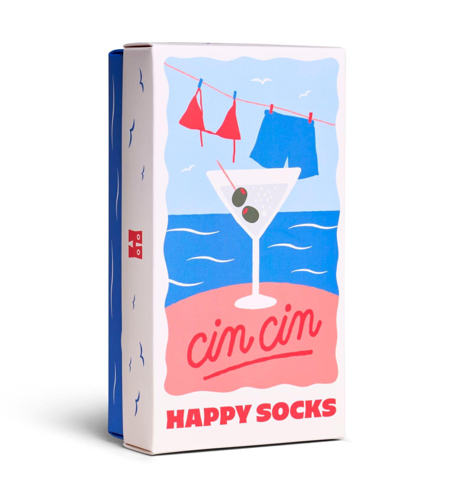 Zestaw prezentowy Happy Socks 3-pak skarpetek bawełnianych Cin Cin, damskie i męskie, białe, 36-40