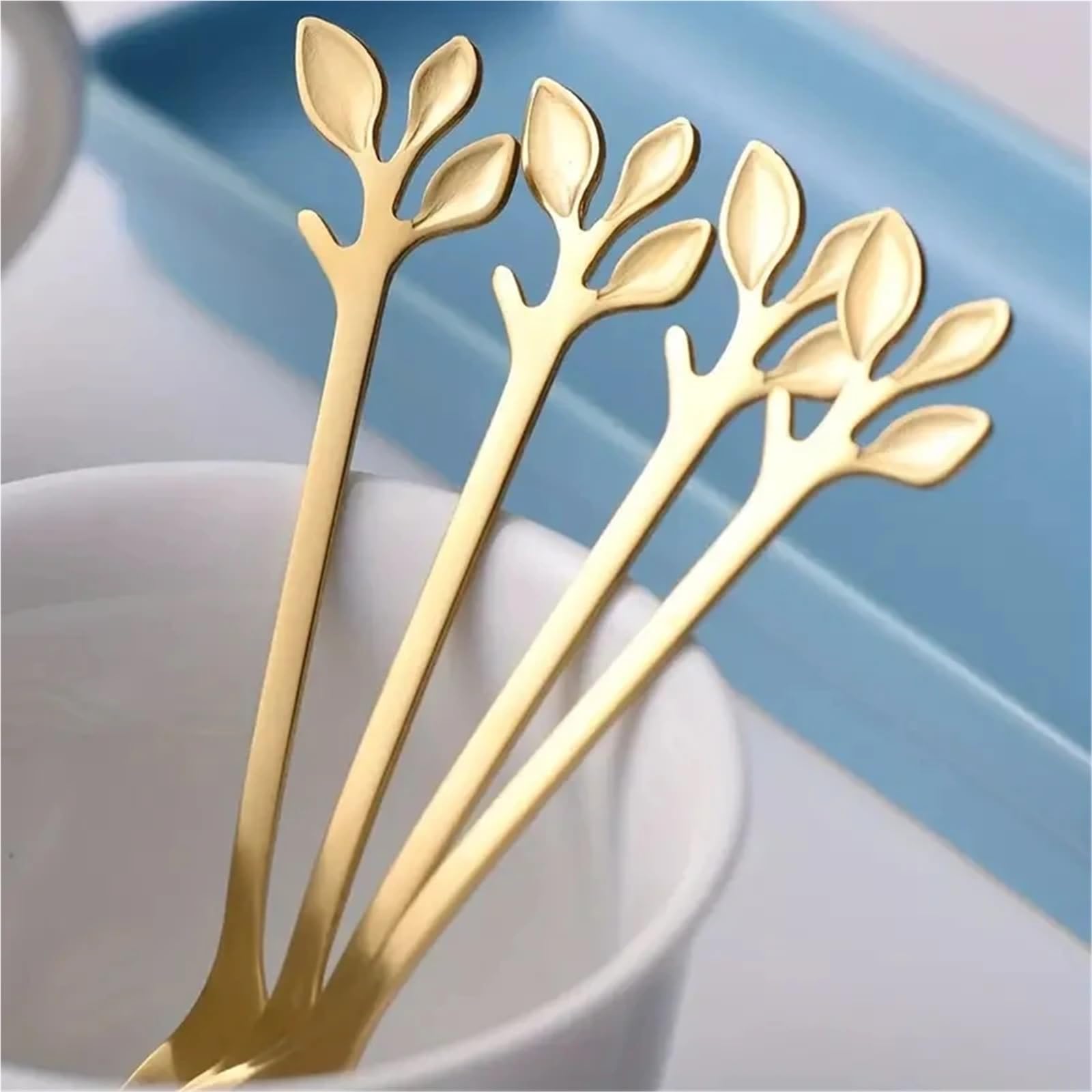 Cucharas de Café Vajilla Cuchara de café Creativa for 20 Piezas, Juego de cubertería Cuchara de café pequeña Dorada for Utensilios de Cocina for el hogar, Cuchara Espresso