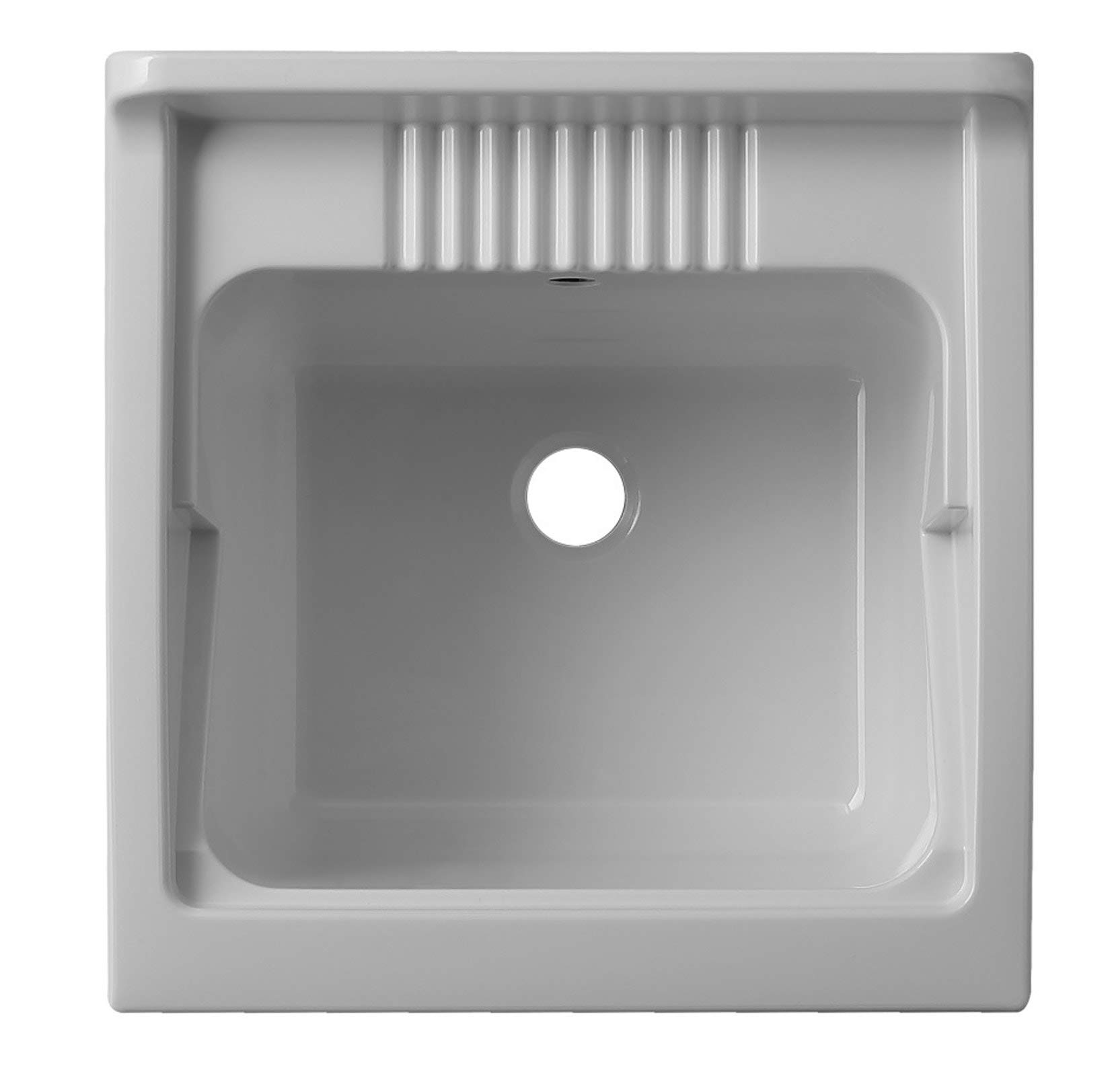 Negrari Eco Lavatoio Montato 50x50 L50 P50 H85 CM Colore Olmo Interno Lavanderia Mobile Nobilitato Idrofugo Legno Vasca Asse Plastica Piedini Regolabili Ante Battenti Economico Qualità Medio Alta