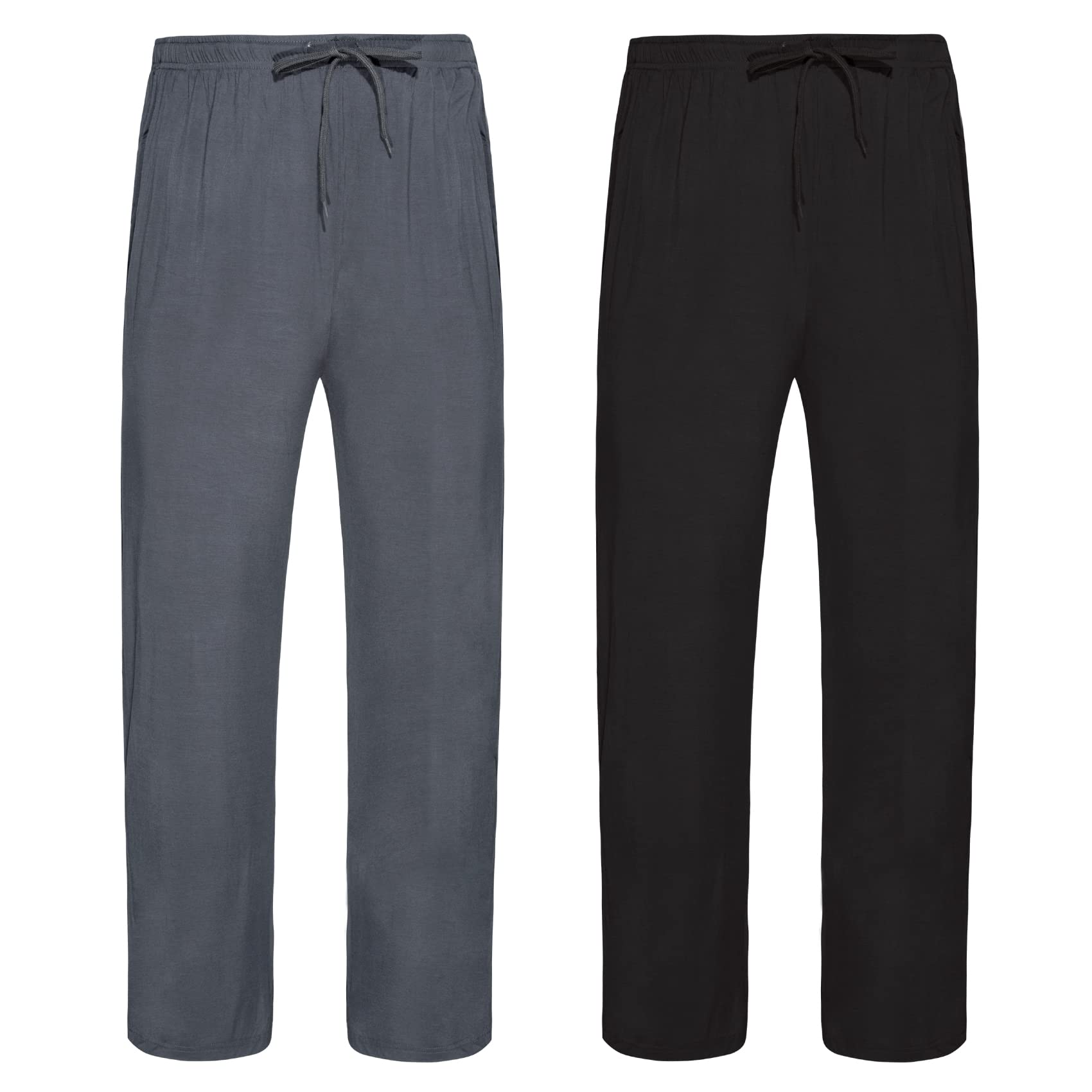 Chalier Cozy 2er Schlafanzughose Pyjamahose Herren Modal Weich Verstellbare Taille, Beidseitige Taschen