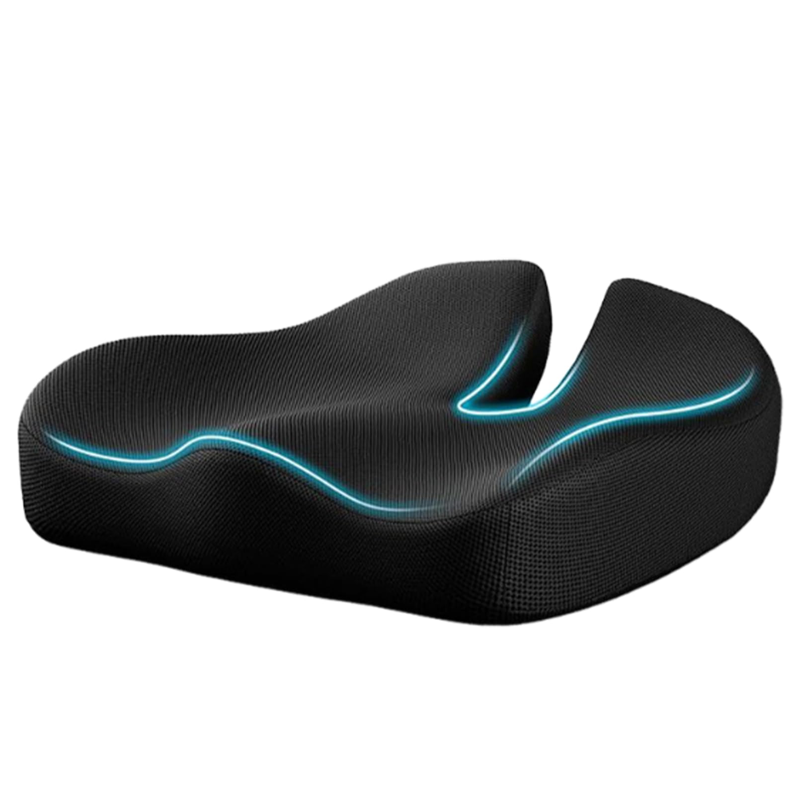 YiZhou Memory Foam Coccyx Cushion for Tailbone & Sciatica Pain Relief | Ergonomic Office Chair Cushion with Non-Slip Base | for Car, Home, Long Sitting (Black)