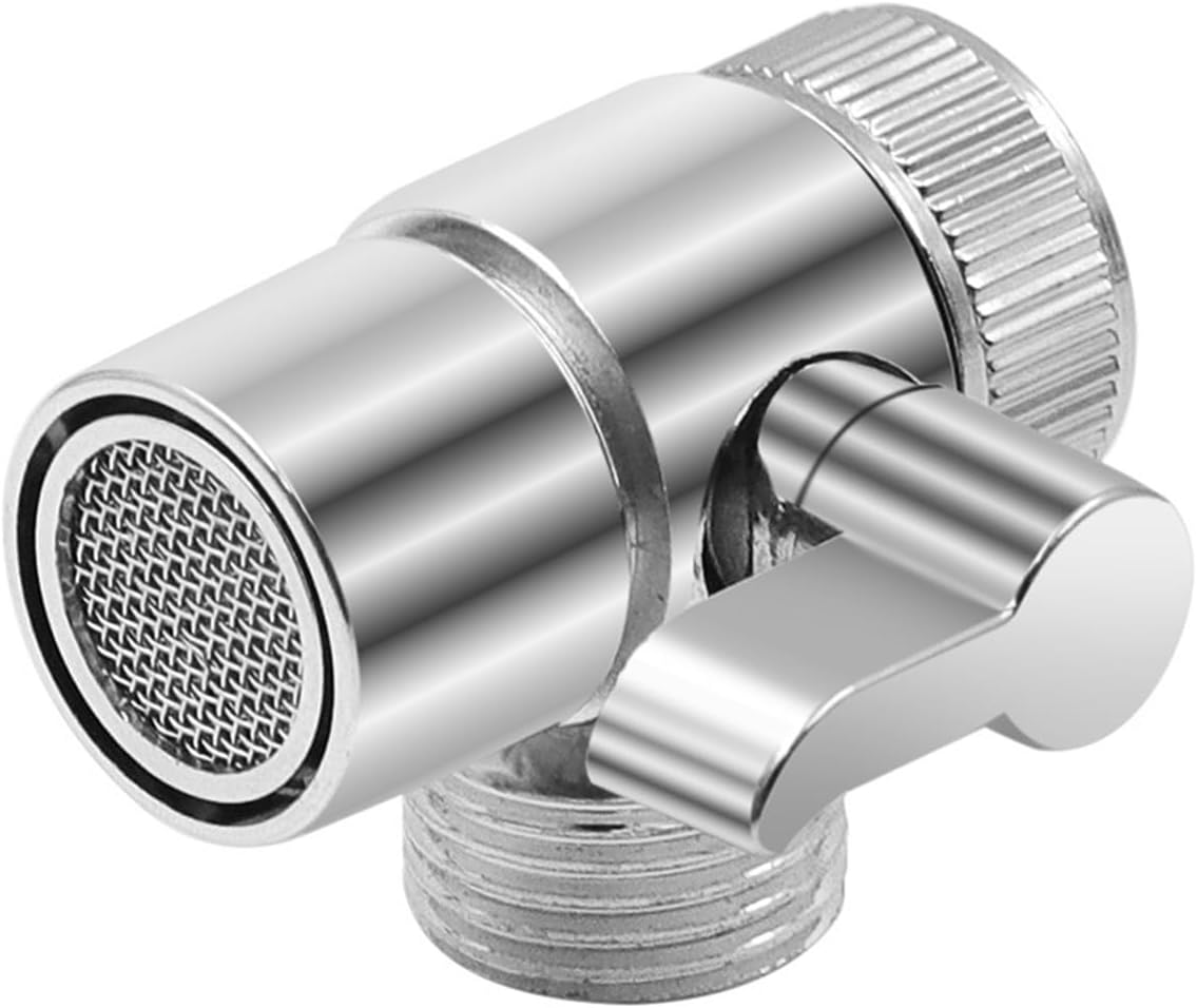 ECVVKitchen Faucet Diverter Valve with Aerator Utility Sink Bathroom Faucet To G1/2 Hose Adapter Brass Bath Faucet Water Filter Replacement for Switch Water Connector to Bidet Shower