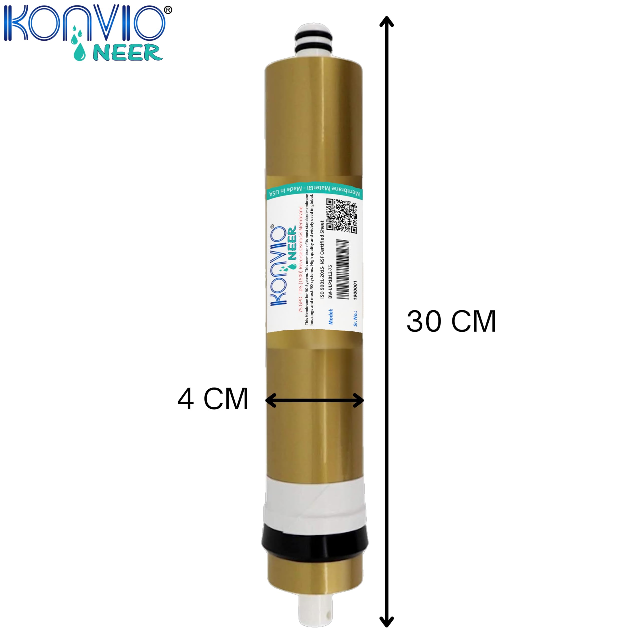 Konvio Neer Membrane for All Type of RO Water Purifier (1500 TDS 75 GPD) 3
