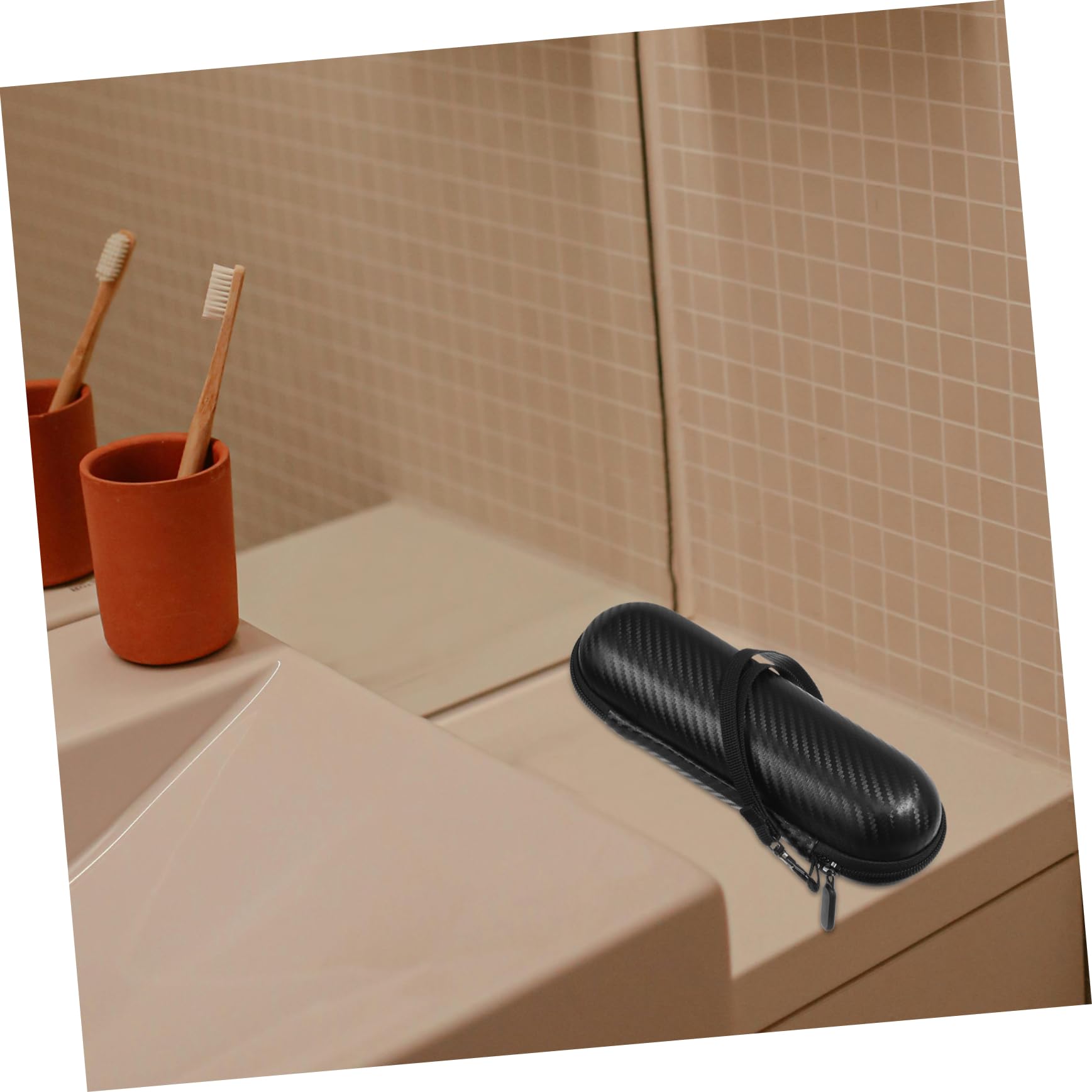 Didiseaon 4 Pz scatola portaspazzolini portatile portatili valigetta portatorta per trasporto valigie valigia portaspazzolino custodia per spazzolino elettrico tessuto a maglia Black