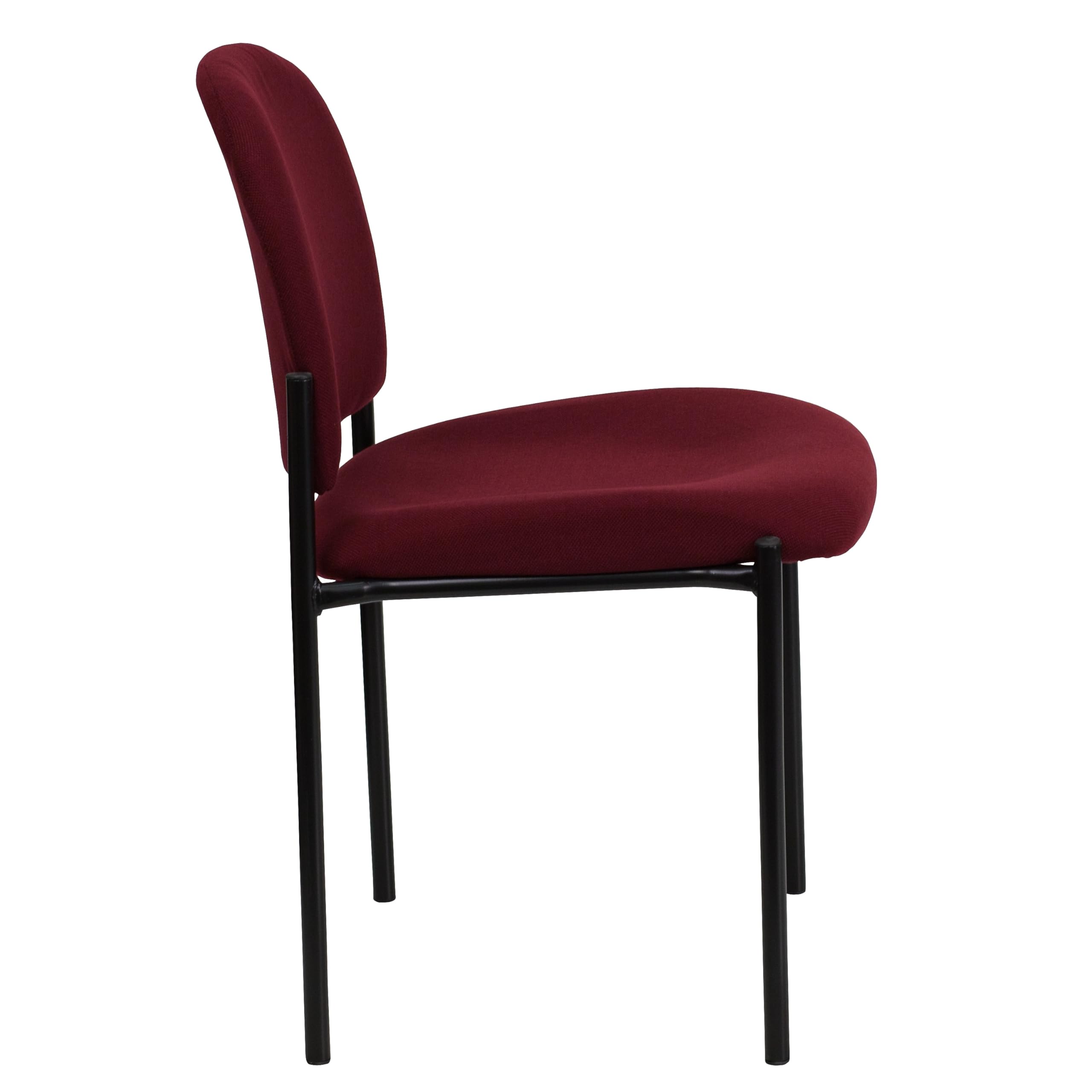 Flash Furniture Comfort Stapelbarer Seitenempfangsstuhl, Stahl, burgunderroter Stoff, 66.0400000000000006 x 49.53 x 19.05 cm