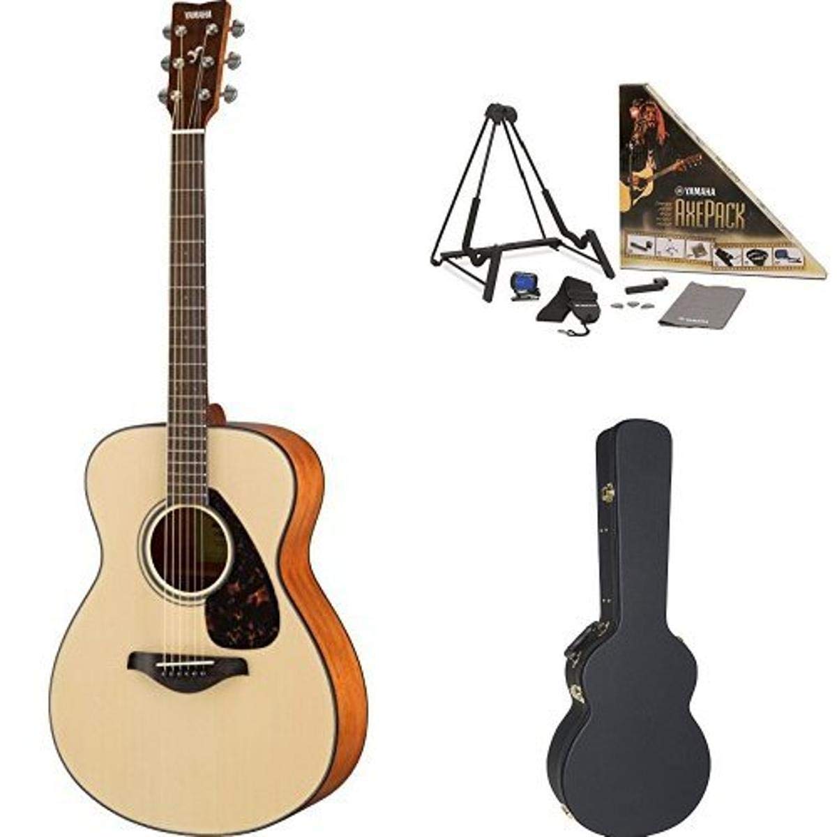 Yamaha FS800 Small Body Acoustic Guitar, Natural, with Yamaha Concert-Size Guitar Case and Accessory