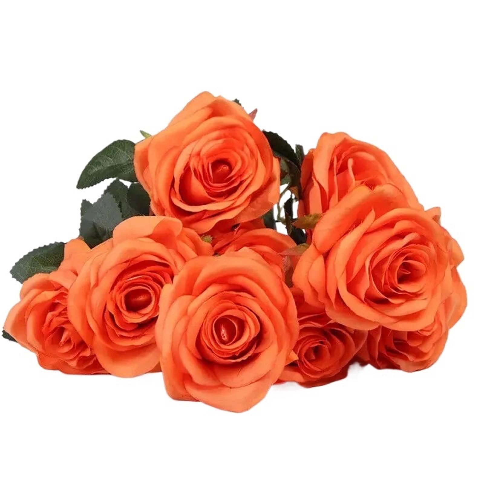 Dcrxz Artificial Flowers 3pcs Silk Rose Artificial Flowers Bouquet Wedding Garden Home Party Wedding Decoration(Orange)
