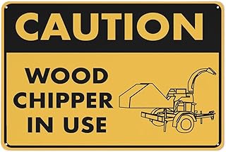 Caution Wood Chipper in Use Sign Signs Outdoor, Uv Printed Aluminum 12 X 8 in, Weatherproof and Security Signs for Home Or Business