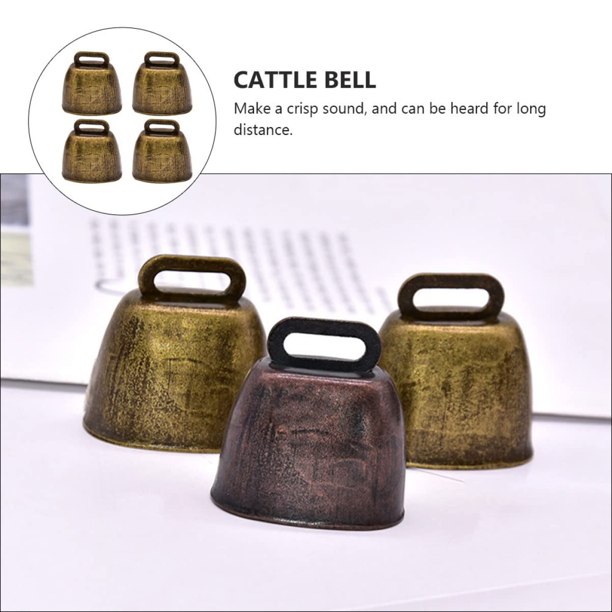 Mipcase 5sets Rustic Metal Cattle Bells Decorative Xmas Bells for Christmas Tree Decorations 12pcs*5
