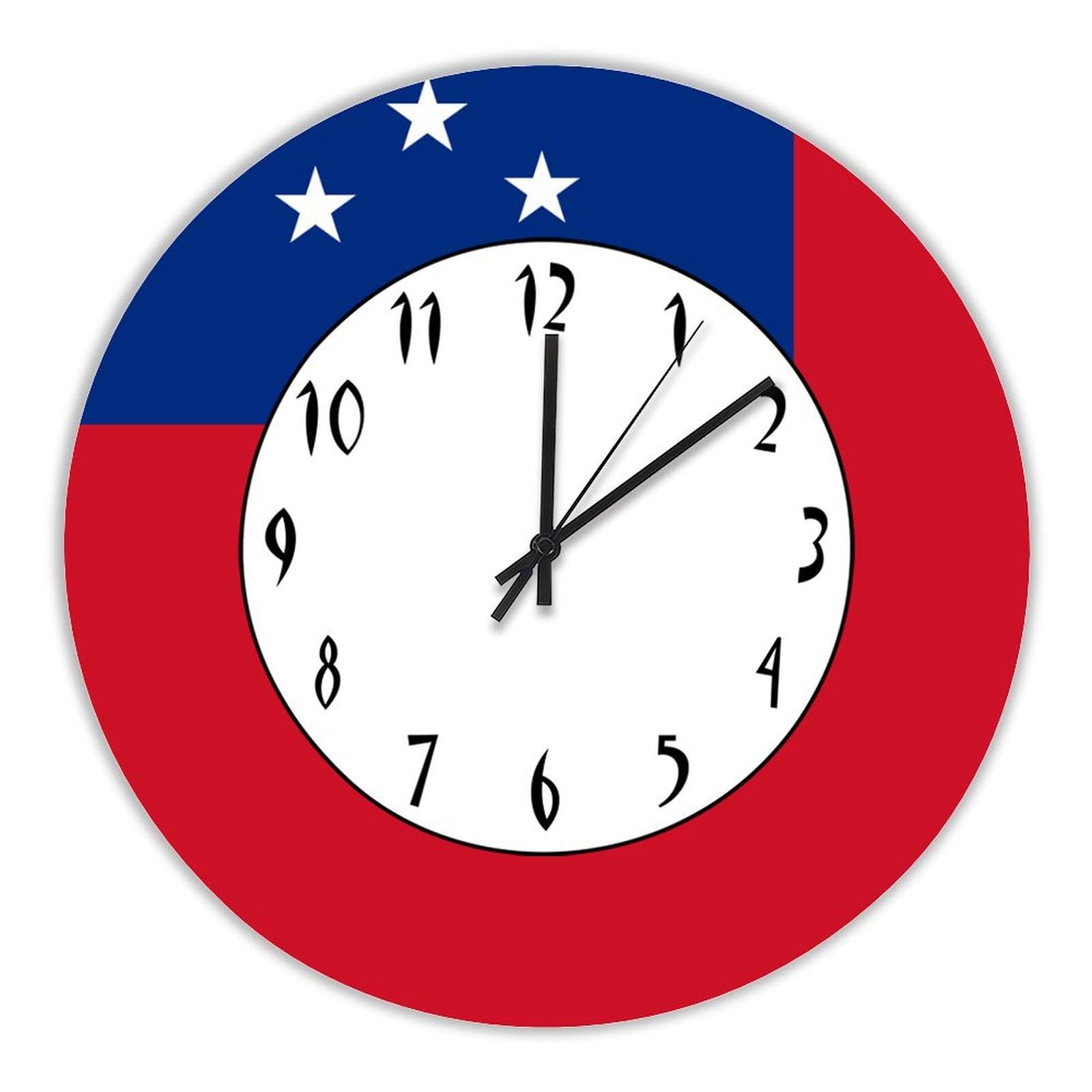 Horloge murale drapeau Samoa décoration moderne ronde pour chambre