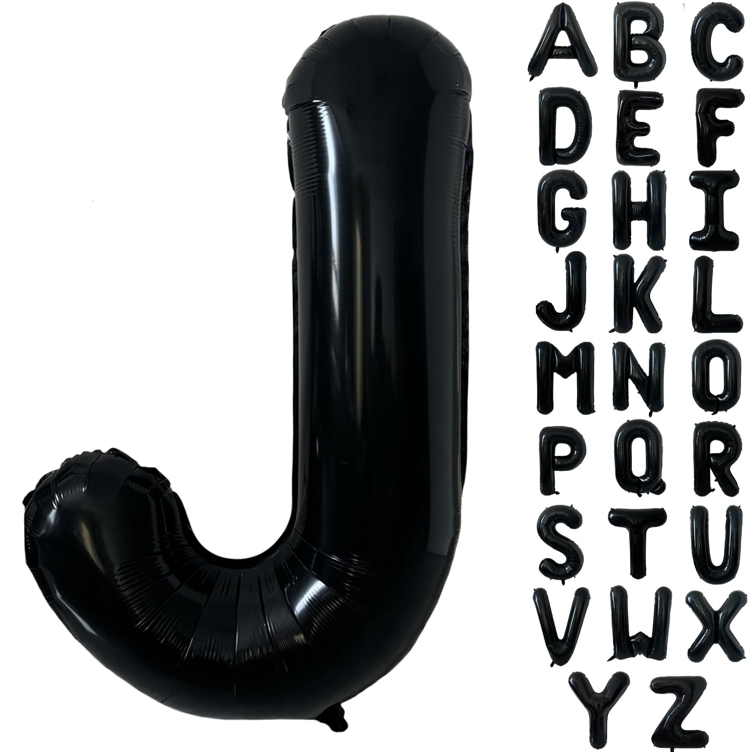 Black Alphabet Balloon Large Mylar Foil Helium Letter Balloons 40 Inch Black Balloons Alphabet Letters for Birthday Bridal Shower Anniversary Decorations (Letter J)