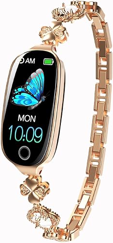 Rastreador de actividad física para mujer, reloj inteligente de fitness con monitoreo del sueño, monitor de frecuencia cardíaca, contador de pasos,