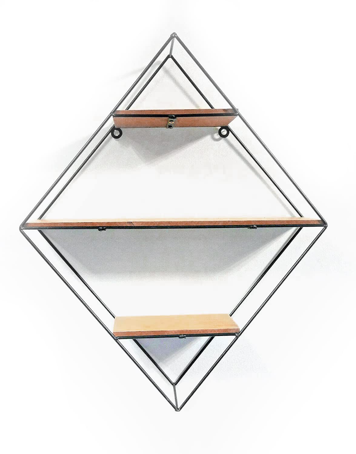 Floating Shelves, Shelving Unit, Geometric Shelf Unit Wooden and Metal Wall Floating Shelf