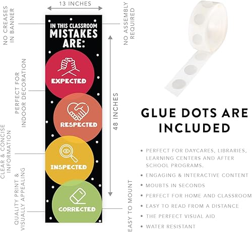 Miniatura 5 de Andaz Press Cartel motivacional de aprendizaje grande de 13 x 48 pulgadas para profesores, tablero de anuncios, decoración de pared, decoración