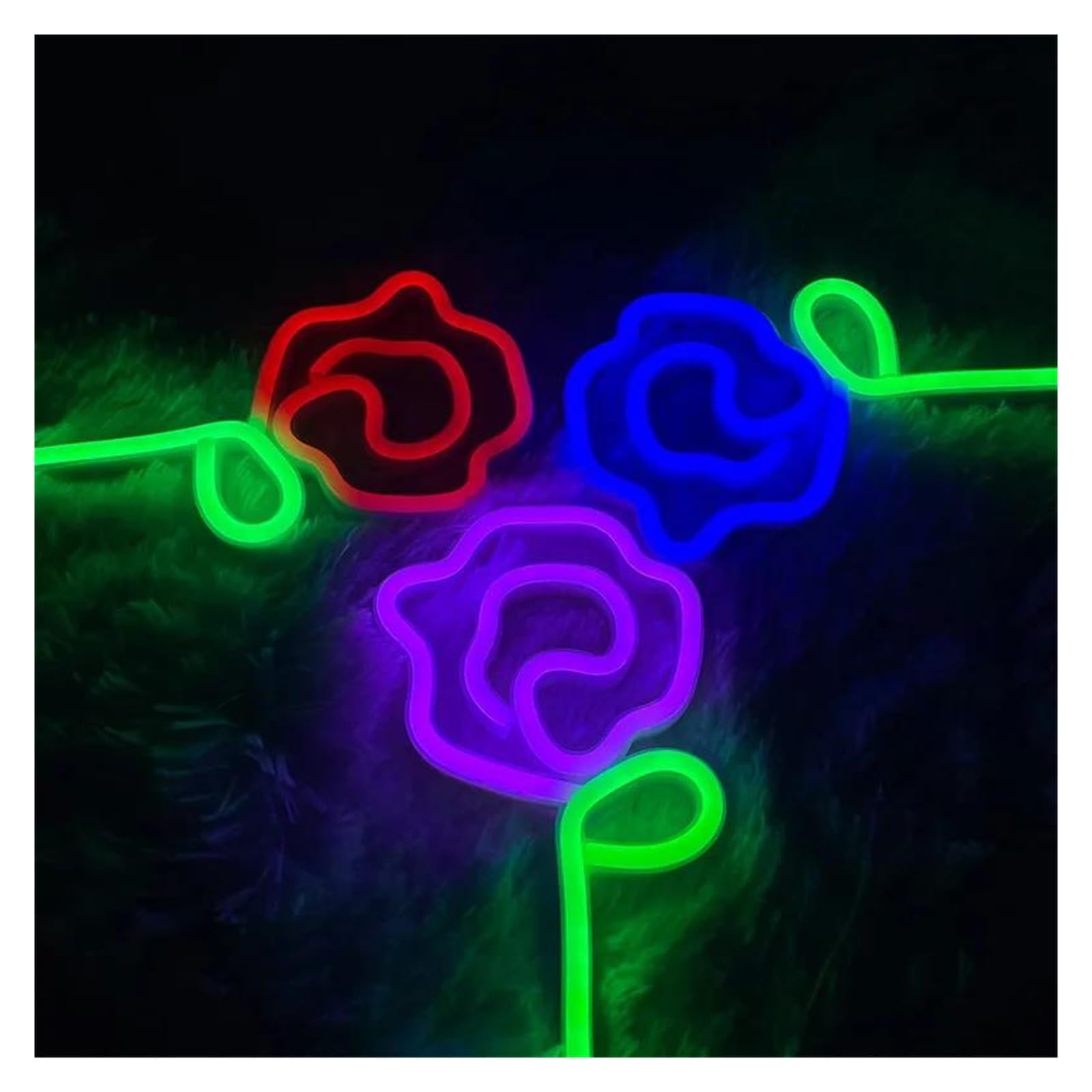 Luces Art Decoration Christmas Letrero De Neón Con Forma De Flor De Rosa LED Para Pared De Habitación, Fiesta, Oficina, Hogar, Bar, Decoración, Lámpara De Neón, Luz Nocturna(Neon-1)