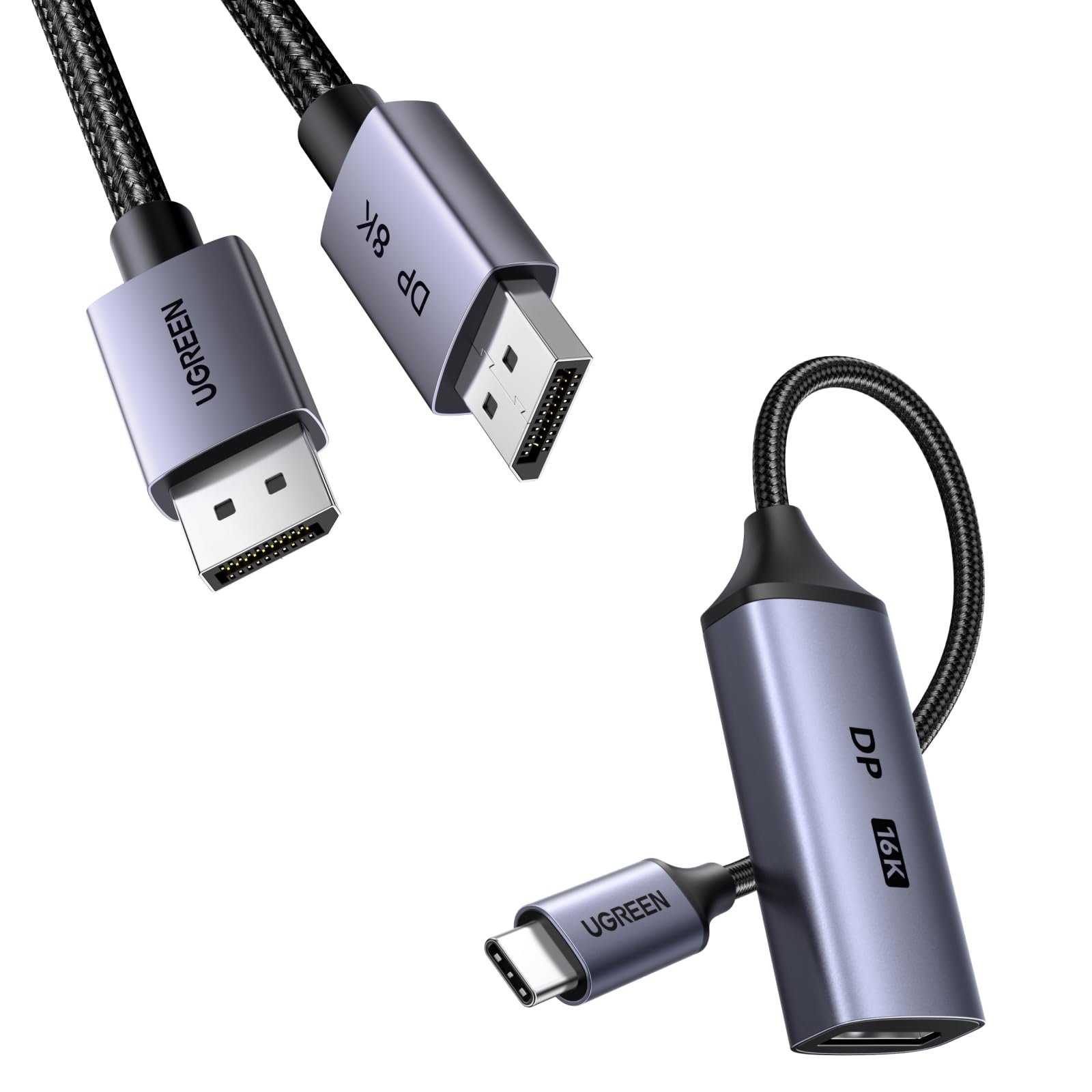 Adaptador USB-C a DisplayPort 16K 60Hz cable DP 8K con carga tipo C 8