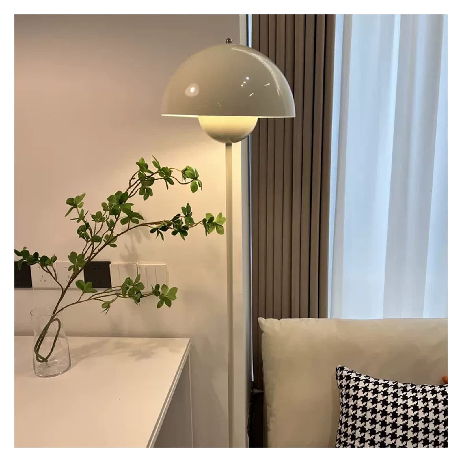 Lampa podłogowa w kolorze kremowym (bez źródła światła) Dekoracyjny(Dark green)