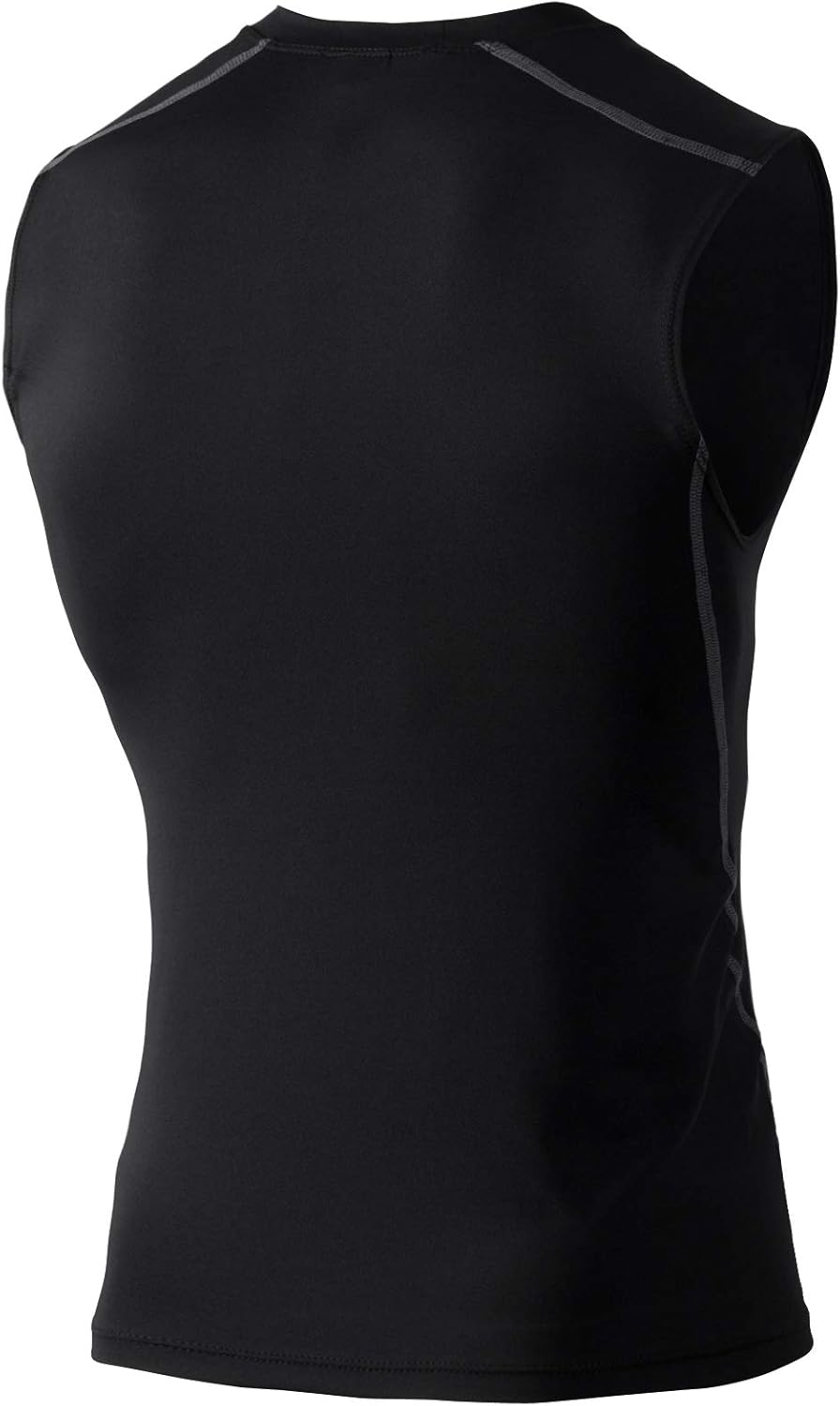 DZRZVD Mens 3 Pack Compression Quick Dry Fit Sleeveless Tank Tops Undershirts Small 3 Packs Black