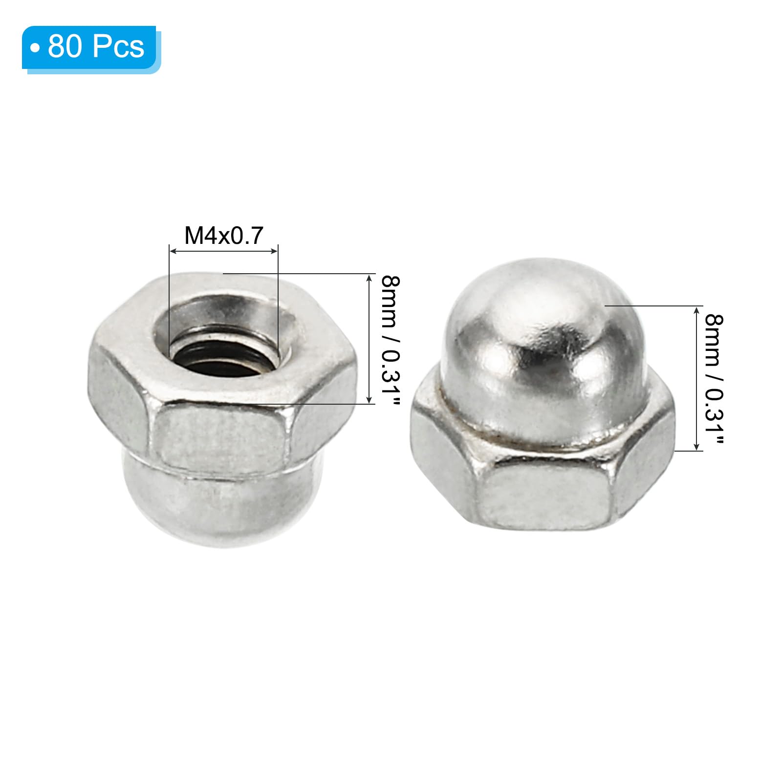 PATIKIL M4x0.7 Acorn Hex Bolt Covers - Image 2