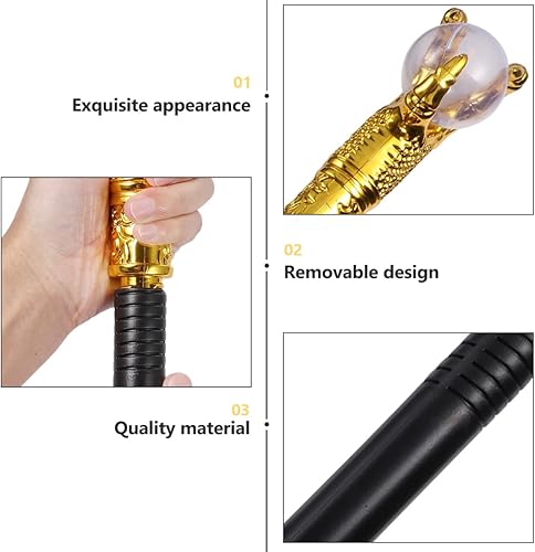 Miniatura 3 de Zerodeko Juego de 3 piezas de disfraz de bastón para cosplay, vara de cetro, cetro de tres secciones, para Halloween, bastón para caminar, juego de