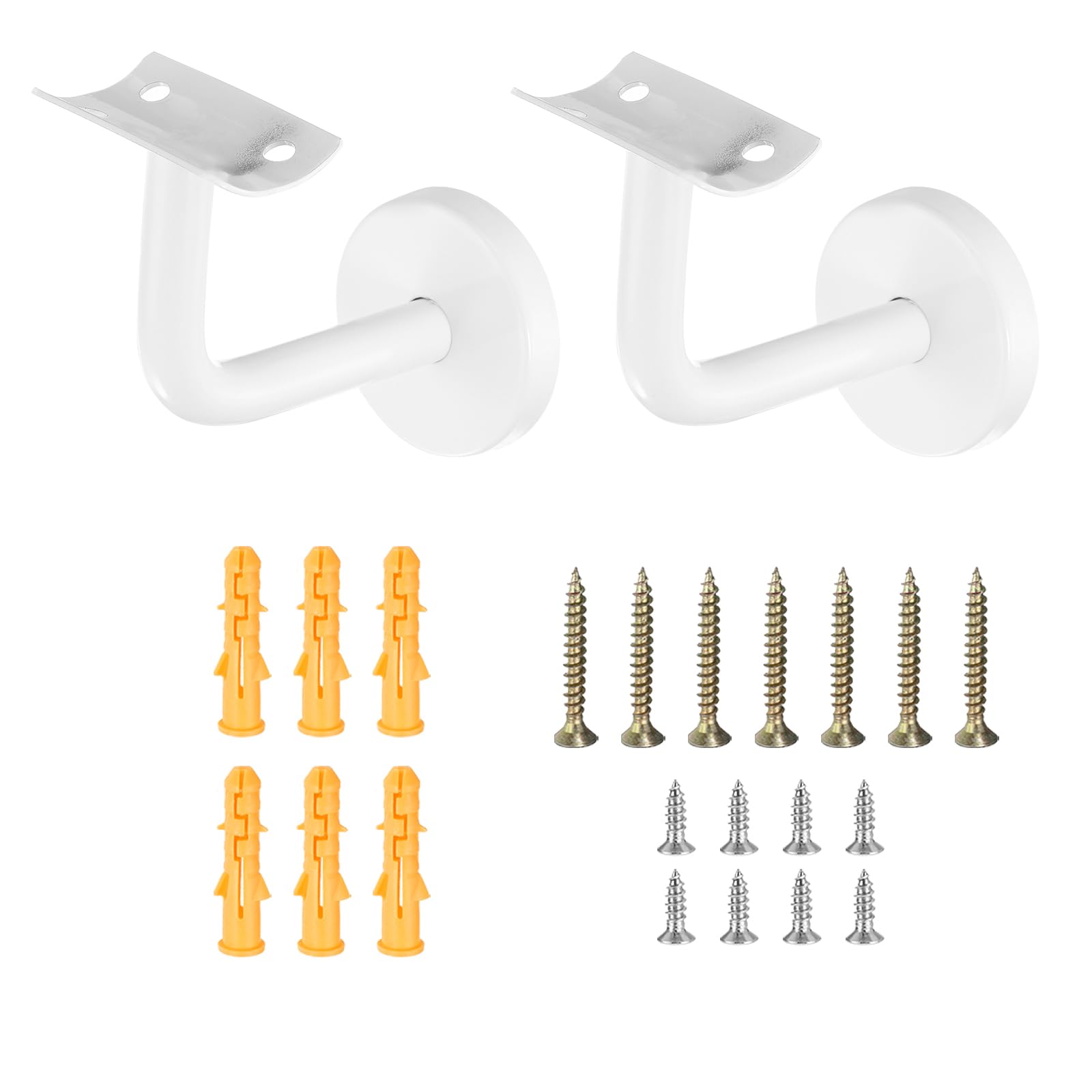Supports de rampe incurvés uxcell en acier blanc pour une fixation murale stable