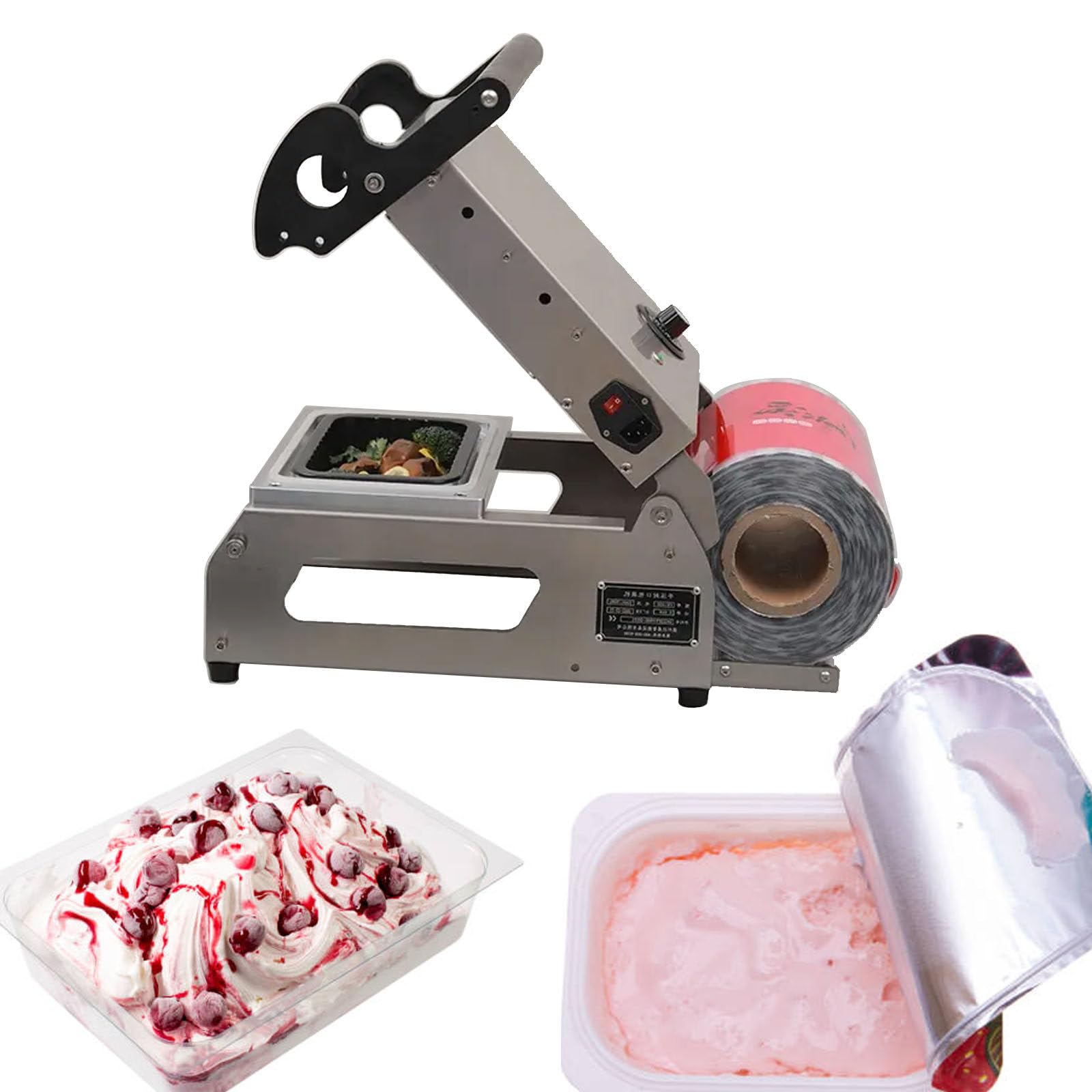 AYCDL Commercial Food Tray Heat Sealing Machine, Manual Food Tray Sealer Machine, Fresh Box Sealing Machine,110v-320mm