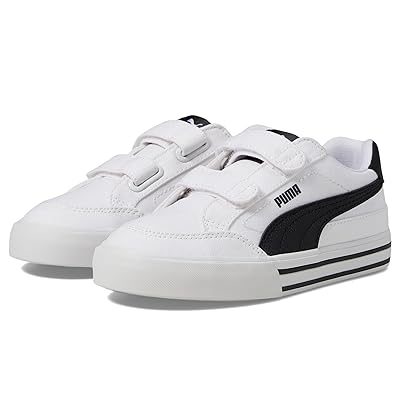 PUMA Kids Court Classic Vulc Hook And Loop (Little Kid) Kids Shoes Puma White puma Black