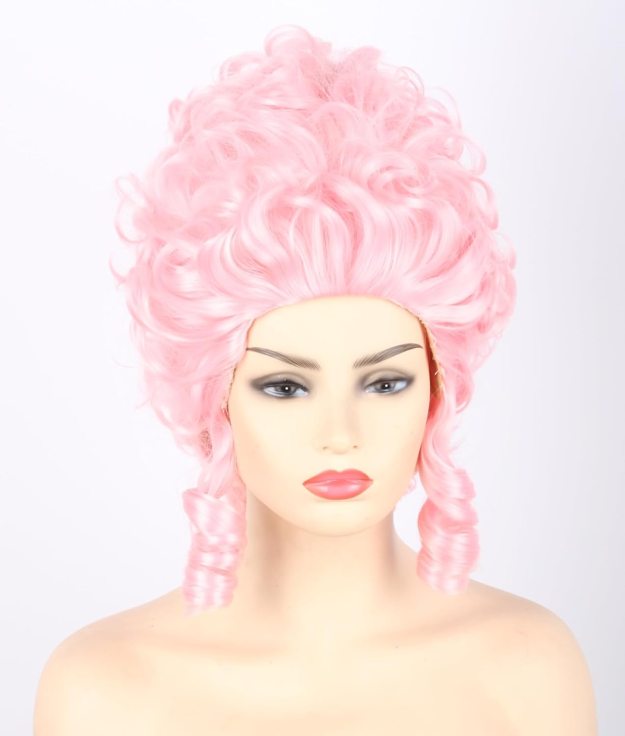Topcosplay Pink Powdered Beehive Drag Queen Wig for Women Girl Bouffant Baroque Renaissance Wigs Short Curly - Image 5