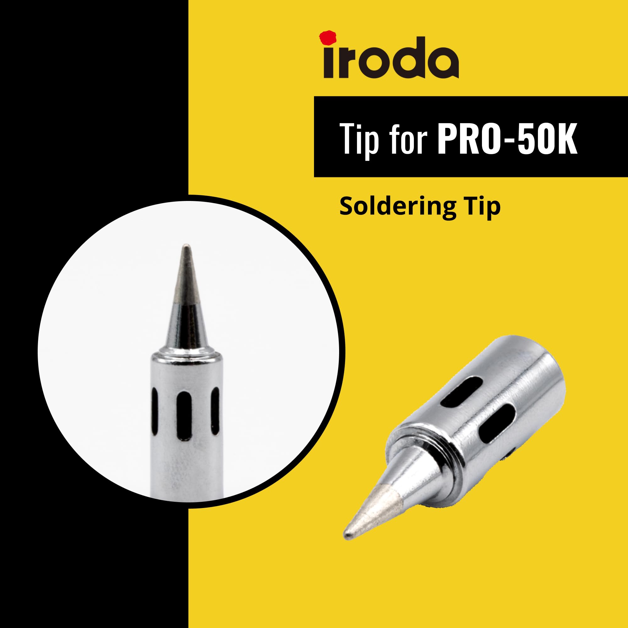 Iroda Solderpro - Juego de puntas de soldadura de repuesto de 50 K para soldador de butano, incluye punta cónica, punta de cincel, punta de cuchillo caliente, soplador de calor, deflector