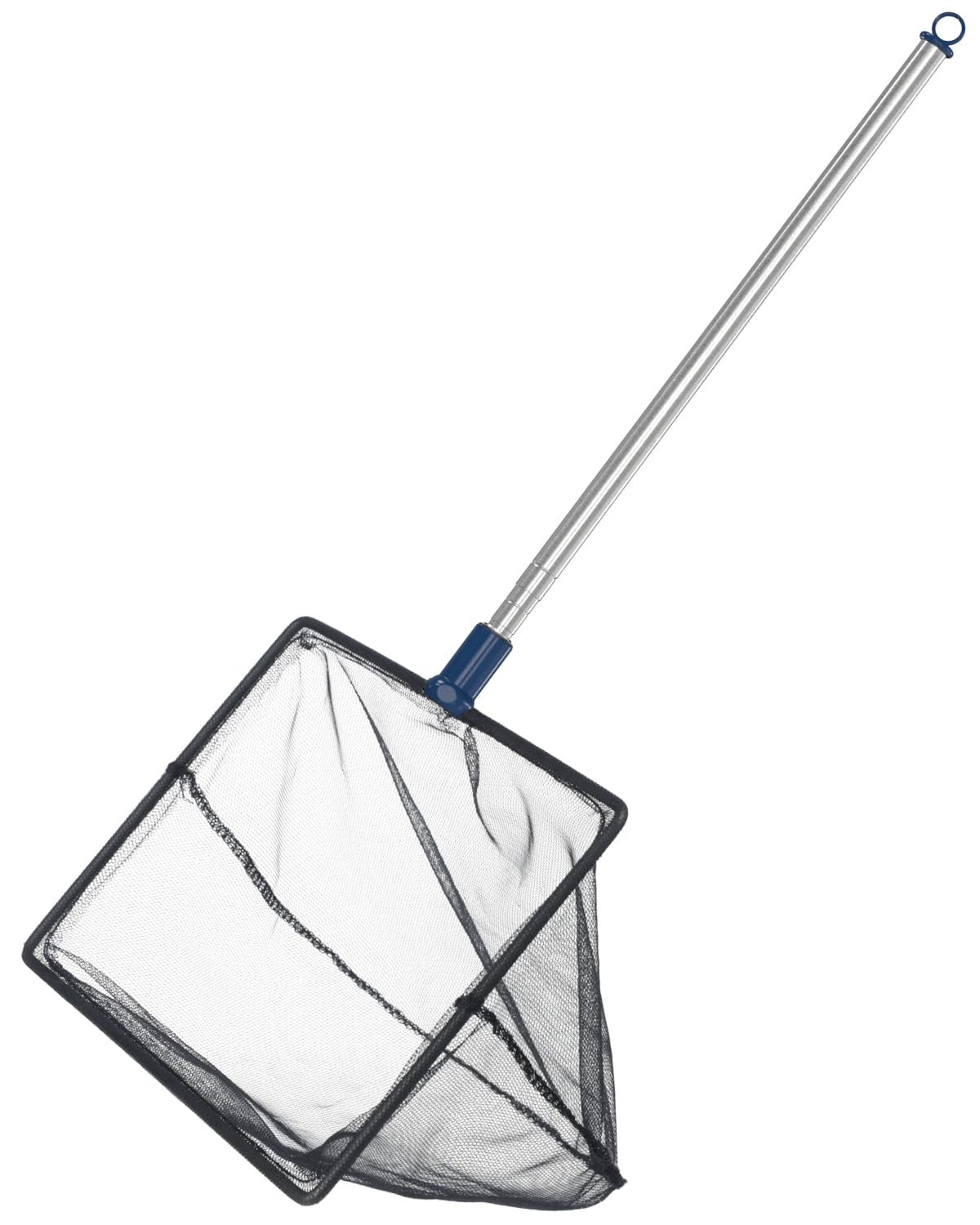 Pawfly 7,6/10/11,5/14/20cm Red para Peces de Acuario con Mango Telescópico de Acero Inoxidable Red Cuadrada más Grande con Malla Fina Suave para Limpiar Peceras Pequeños Estanques Koi y Piscinas…