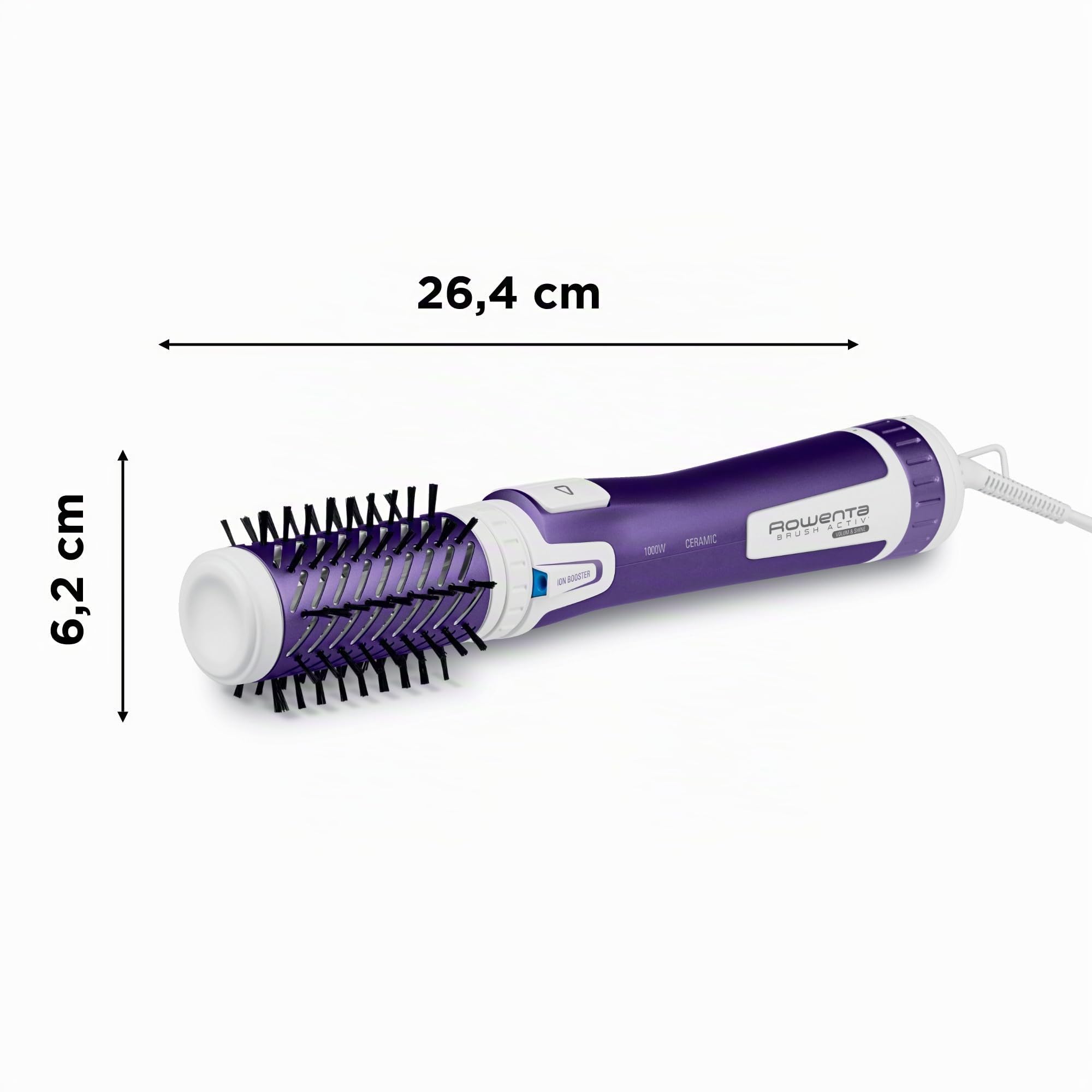 Rowenta Brosse soufflante rotative Brush Activ' Volume & Shine, Séchage et volume, 1000 W, 2 brosses céramique CF9530F0