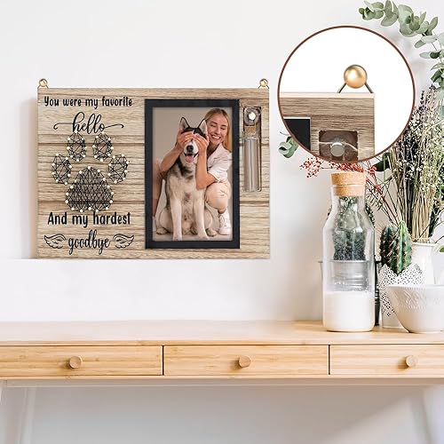 Miniatura 3 de VOVA Regalos conmemorativos para perros por pérdida de perro, regalo conmemorativo para mascotas, marco de fotos de recuerdo de gatos con botella