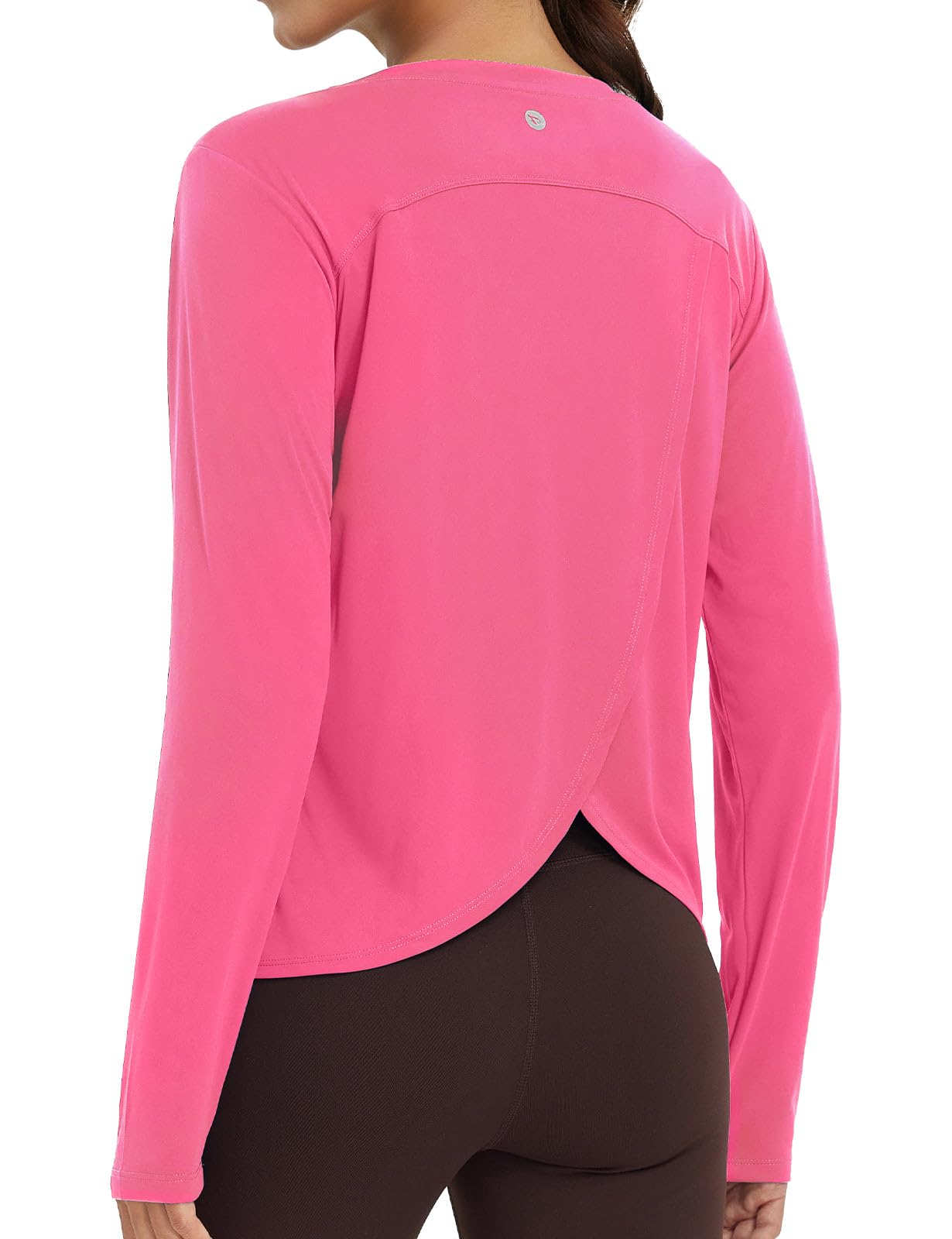 baleaf Women's Long Sleeve Workout Tops Quick Dry Shirts Split Back