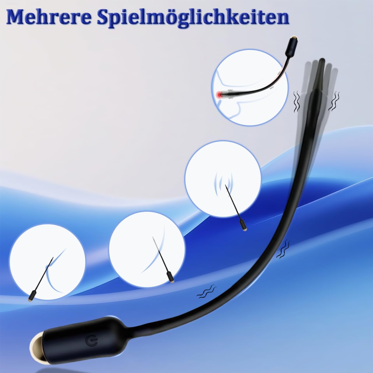 Vibratore Uretrale Dilatatori Uretrali in Silicone 10 Modalità di Vibrazione Dilatatore Uretrale Massaggio Prostatico Plug Pene Giocattoli Sessuali Vibranti Sonda Uretrali per Uomini Masturbazione