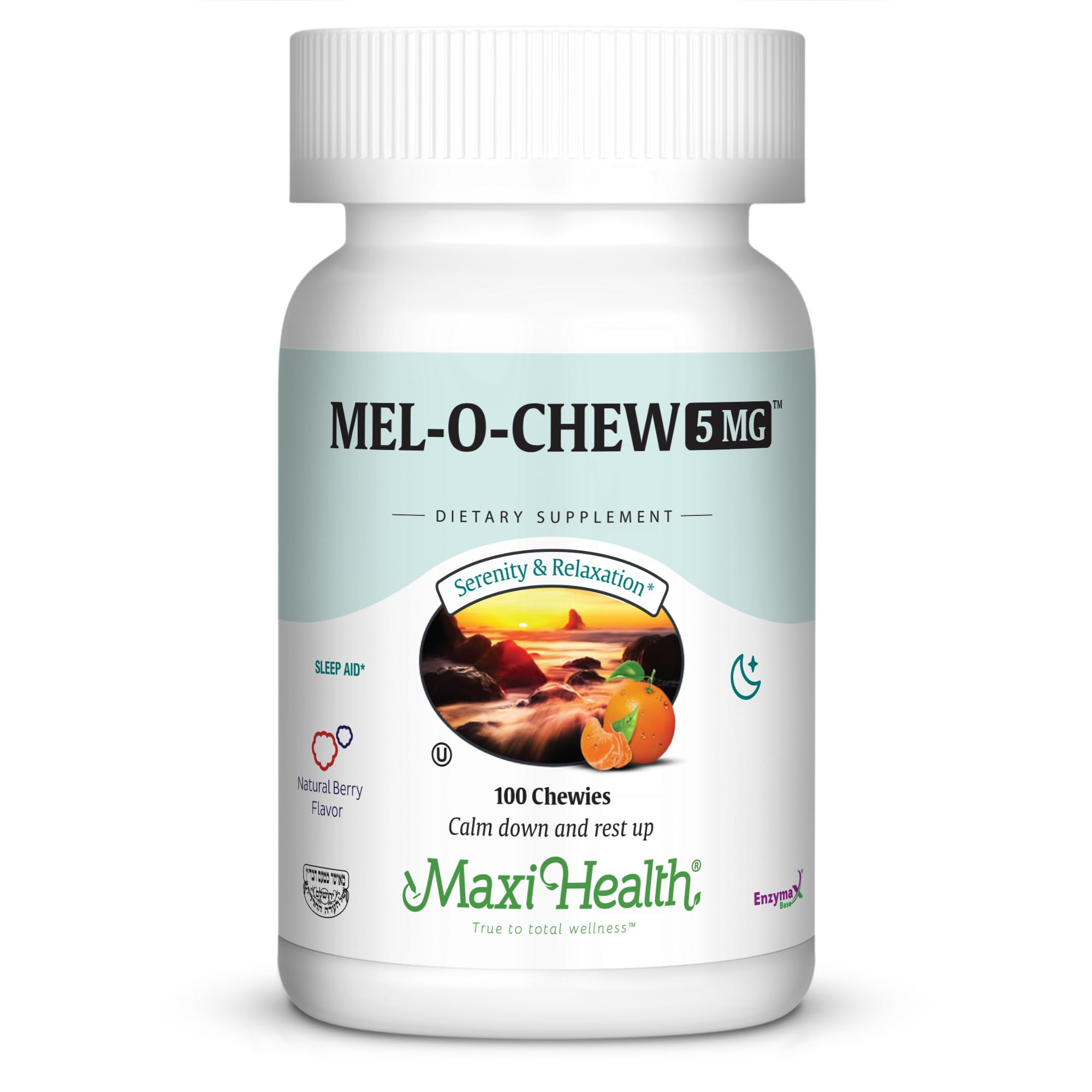 Maxi Health Melatonina 5 mg Extra Fuerte de Acción Rápida – Favorece un Sueño Natural con Melatonina – Ayuda a Dormir sin Adicción Kosher (100 Unidades)