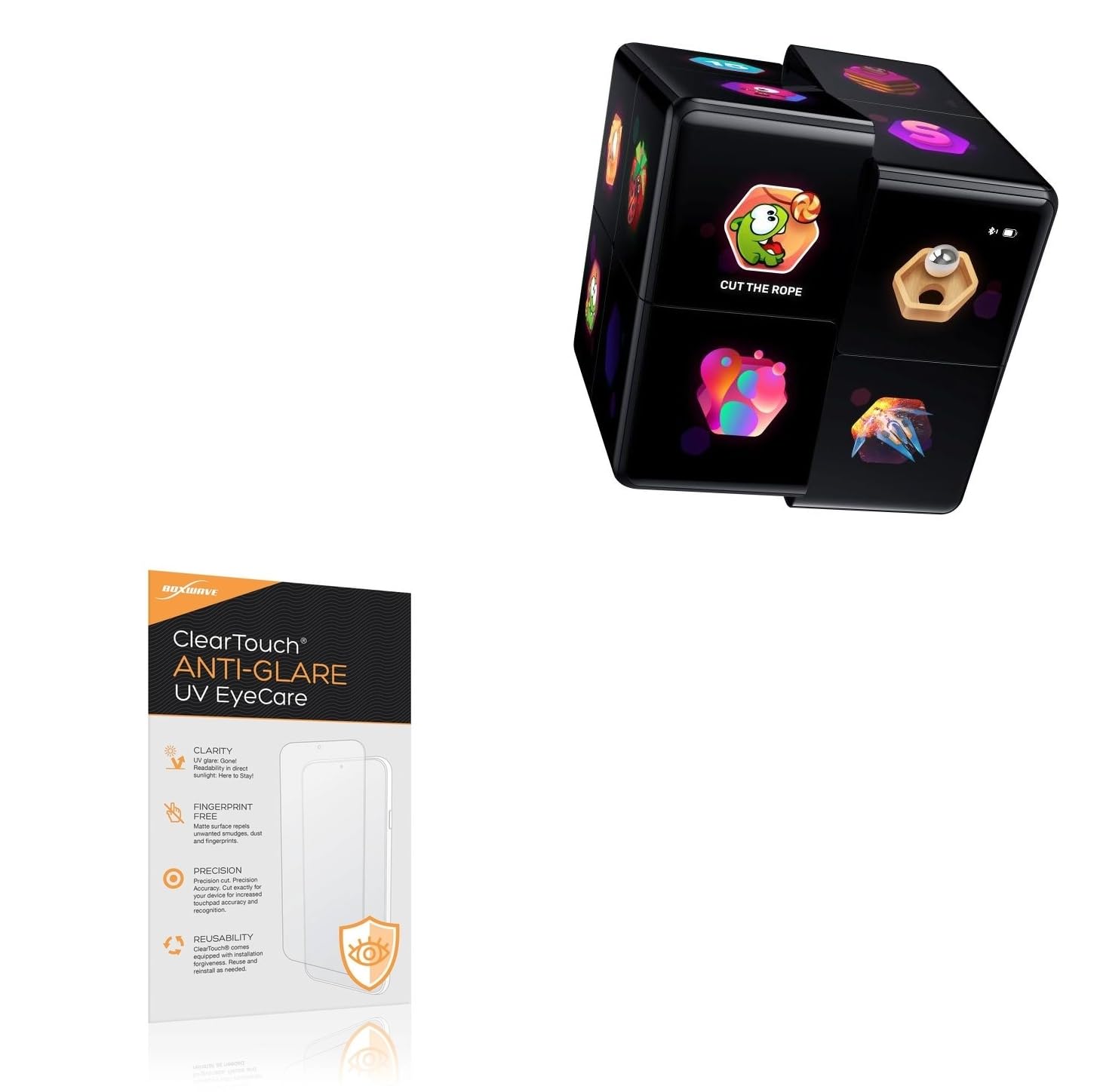 BoxWave Screen Protector Compatible With Cubios WOWcube - ClearTouch Anti-Glare Anti-UV EyeCare (2-Pack), Filters out Harmful Blue Light Reduce Fatigue