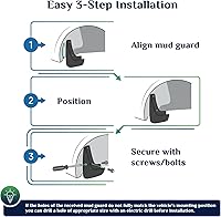 Vista 9 de Aleta de lodo Compatible con 2009-2010 Do-dge Ram 1500/2500/3500, 11-18 Ram 1500/2500/3500, Compatible con ruedas traseras simples, No es compatible