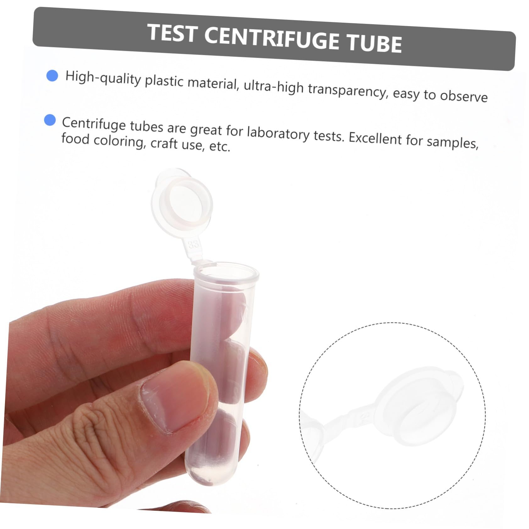 IMIKEYA 300pezzi Provette da Centrifuga in Pe per Laboratorio Trasparenti per Esperimenti e Campioni