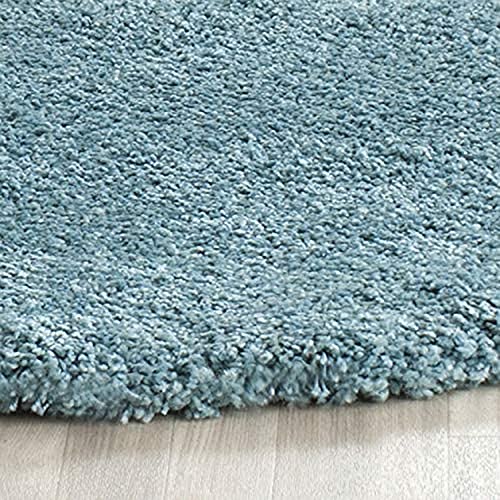 Image of CD Carpet Anti Slip Shaggy Fluffy Fur Rugs and Carpet for Living Room Bedroom Kids Room Plain Circle Carpets for Home with 2 Inch Thickness (Color T Blue Size 7x7 Feet Round)