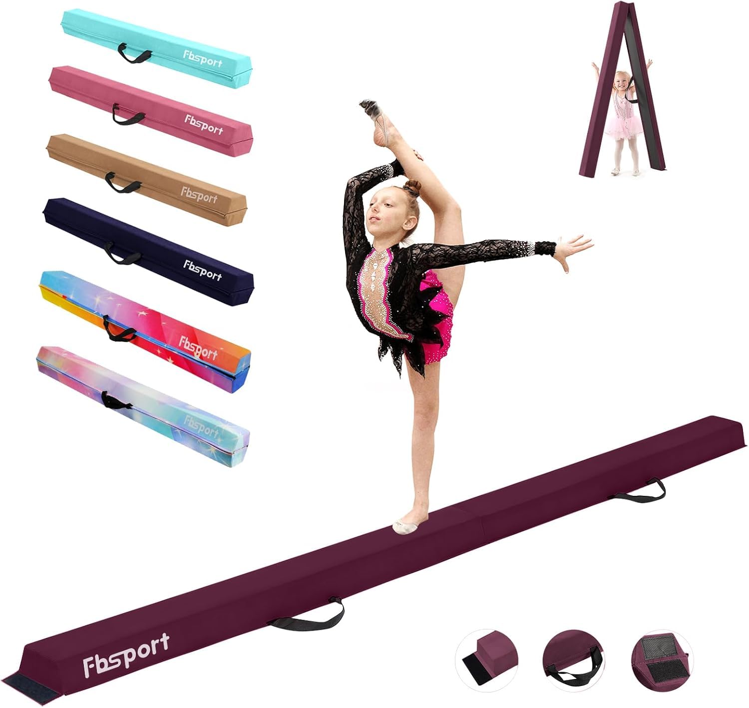 FBSPORT Barra de Equilibrio Plegable 270cm Viga de Gimnasia