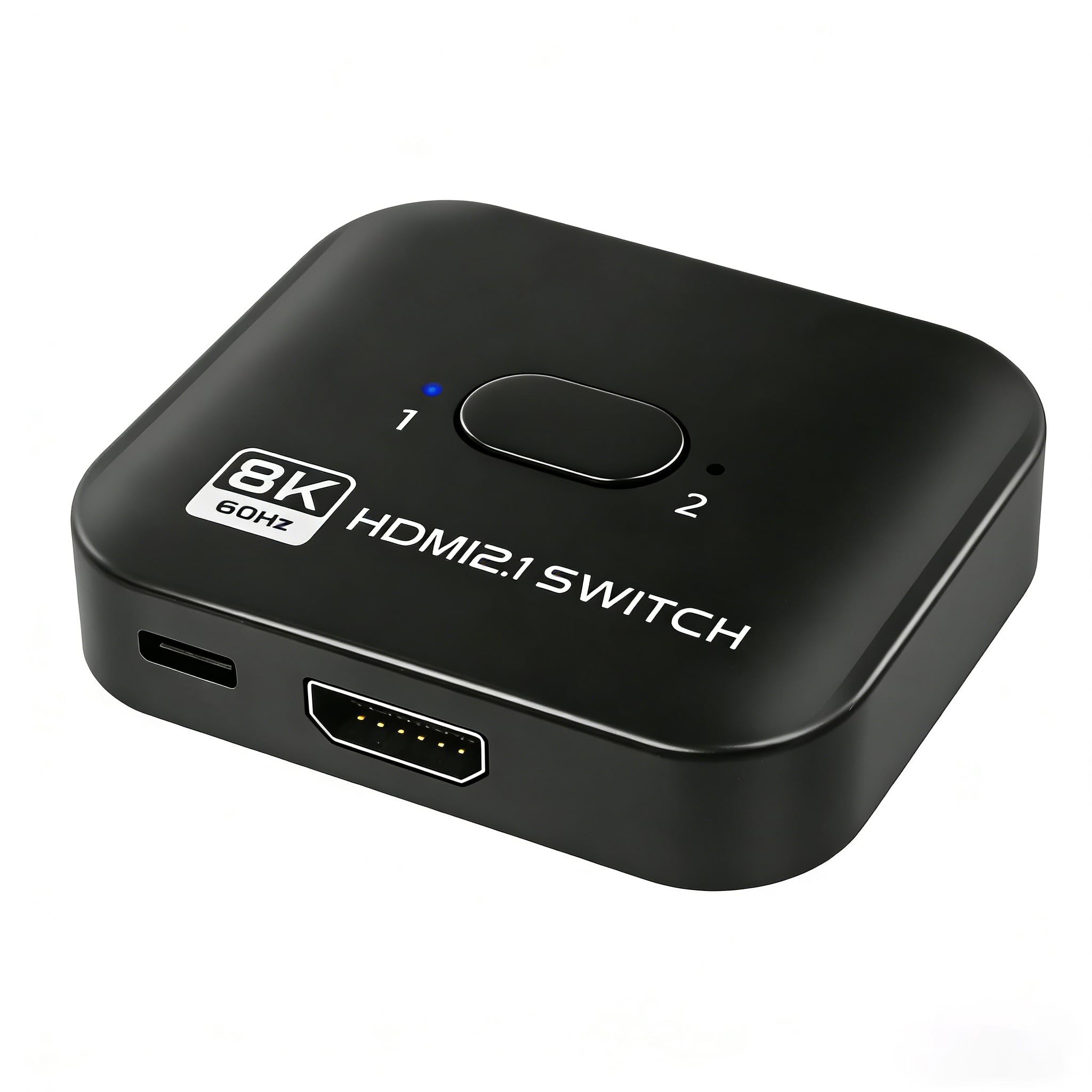 Switch HDMI 8K 60Hz, 4K 120Hz Répartiteur Commutateur 2 Entrées 1 Sortie, Splitter HDMI 2.1 Bi-Direction, Compatible avec PS5 PS4 Xbox Lecteur Blu-Ray PC