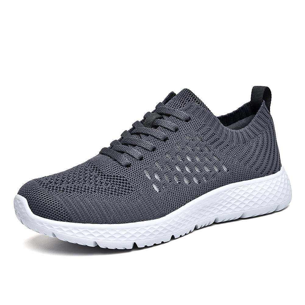 LANCROP Women's Walking Shoes - Comfortable Athletic Gym Tennis Running Sneakers 8.5 US, Label 39 Dark Grey