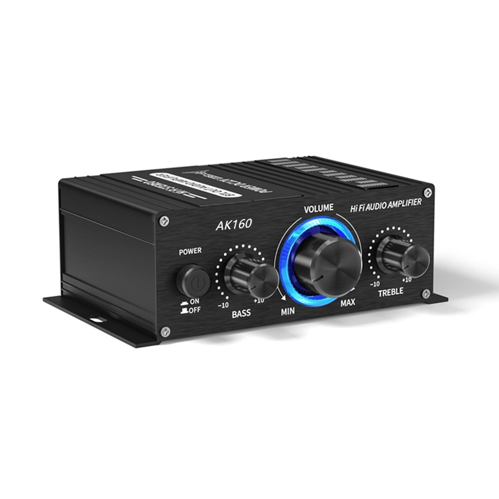 Amplificatore di Potenza Audio Bluetooth 5.0, Ricevitore Amplificatore Stereo in Lega di Alluminio 20W X 2 da 20Hz a 20KHz, 12V Universale per Auto, Altoparlanti, Bar, Feste