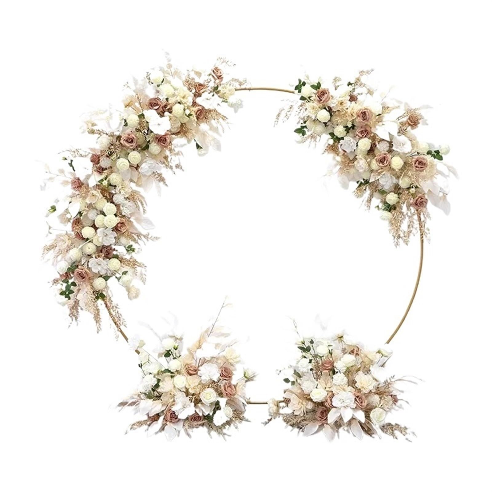 Zymjzbetic Artificial Wedding Arch Flowers Kit Wedding Decoration Flower Simulation False Silk Arch(A)