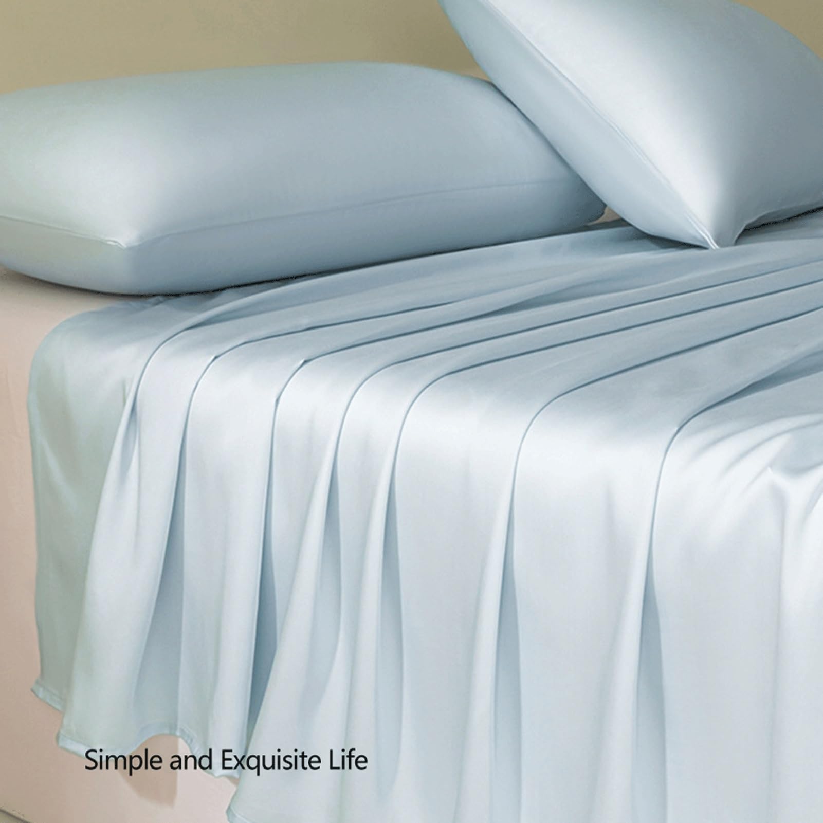 Sábana Encimera 160x230cm a 245x265cm Sábana Plana de Tencel de 500 Hilos Transpirable Ultra Suave para Cama 90cm a 200cm(White,245x265cm+48x74cm x2)