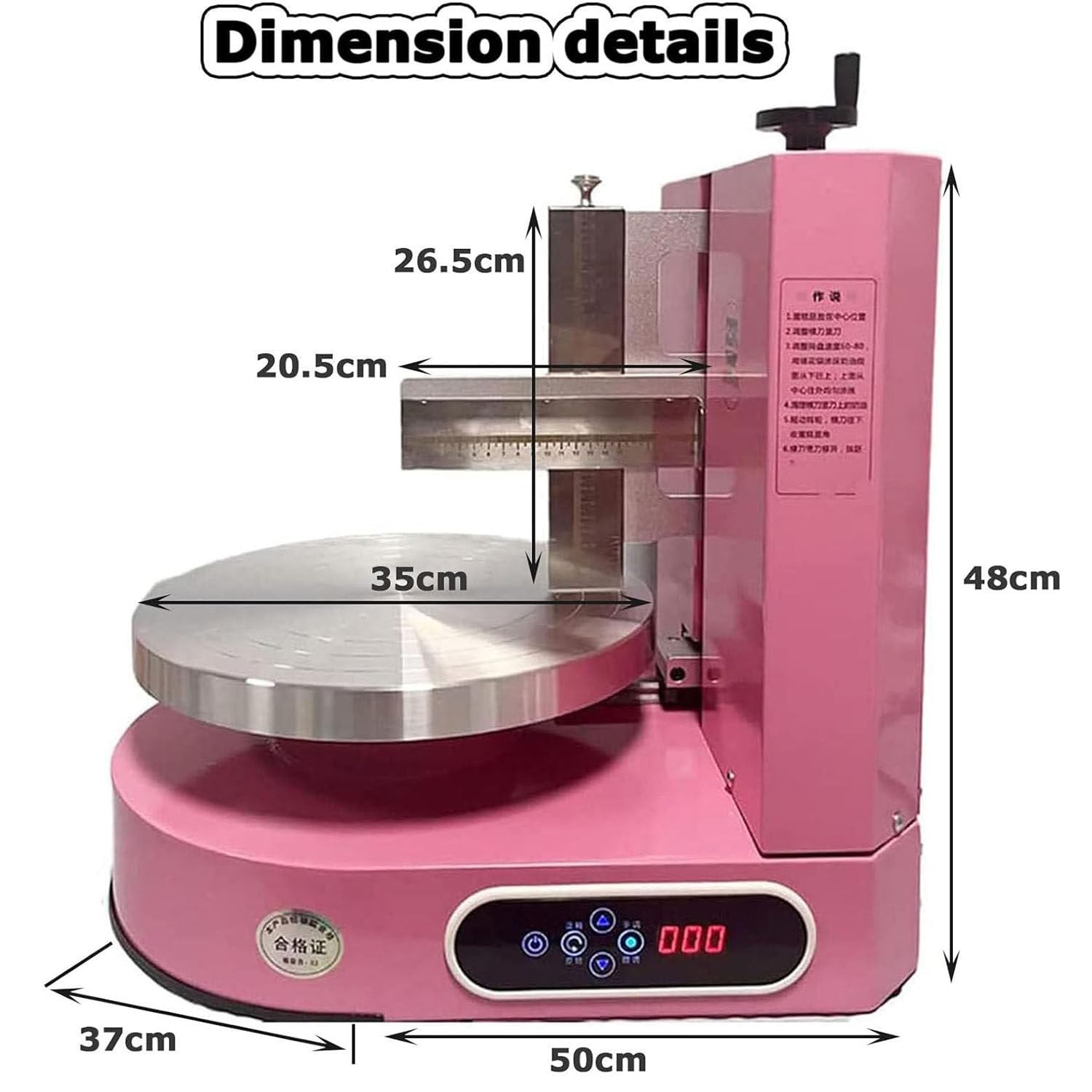 Lisseur Automatique Crème À Gâteau Grattoir À Gâteau Réglable, Machine D'Étalement Crème À Gâteau d'anniversaire, Machine Lissage Revêtement Gâteau, Lisseur Glaçage Gâteau Réglable,Pink